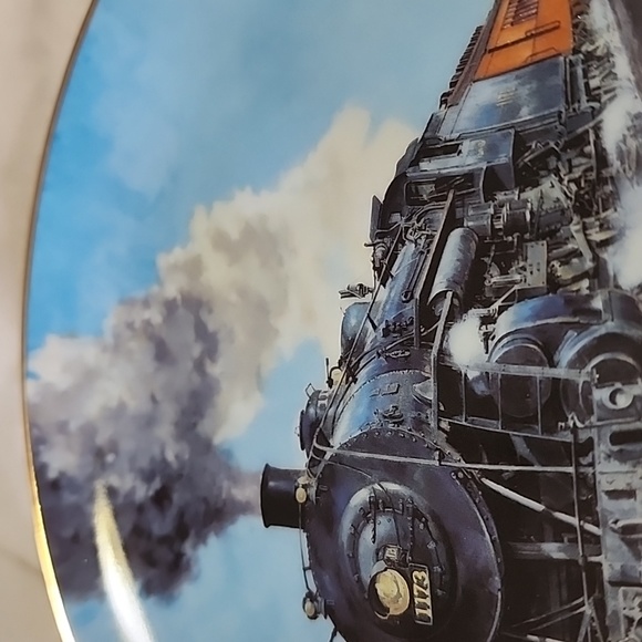 1991 ARTAFFECTS COLLECTOR PLATE  TRAIN PHOTO  PLATE # D7855 - Picture 4 of 8